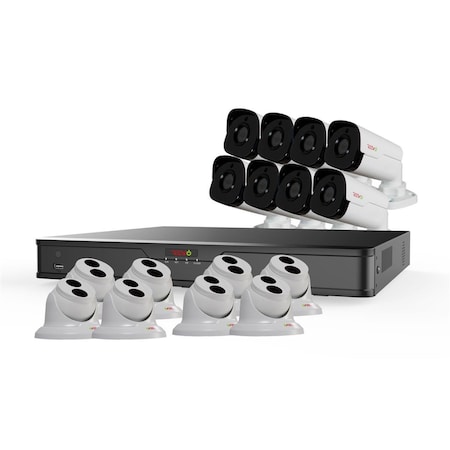 Revo America Ultra HD 16 Channel 4TB NVR Surveillance System with 16 x 4 Megapixel Cameras RU162T8GB8G-4T